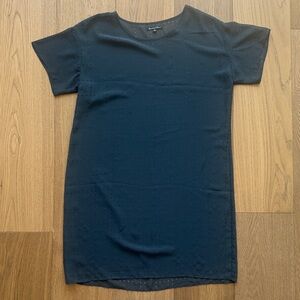 Blue Sheath Mini Dress with Crew Neck for Work